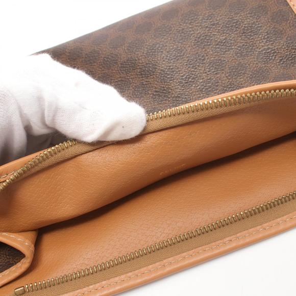 Celine Macadam Shoulder Bag Clutch Leather Brown - Picture 8 of 8